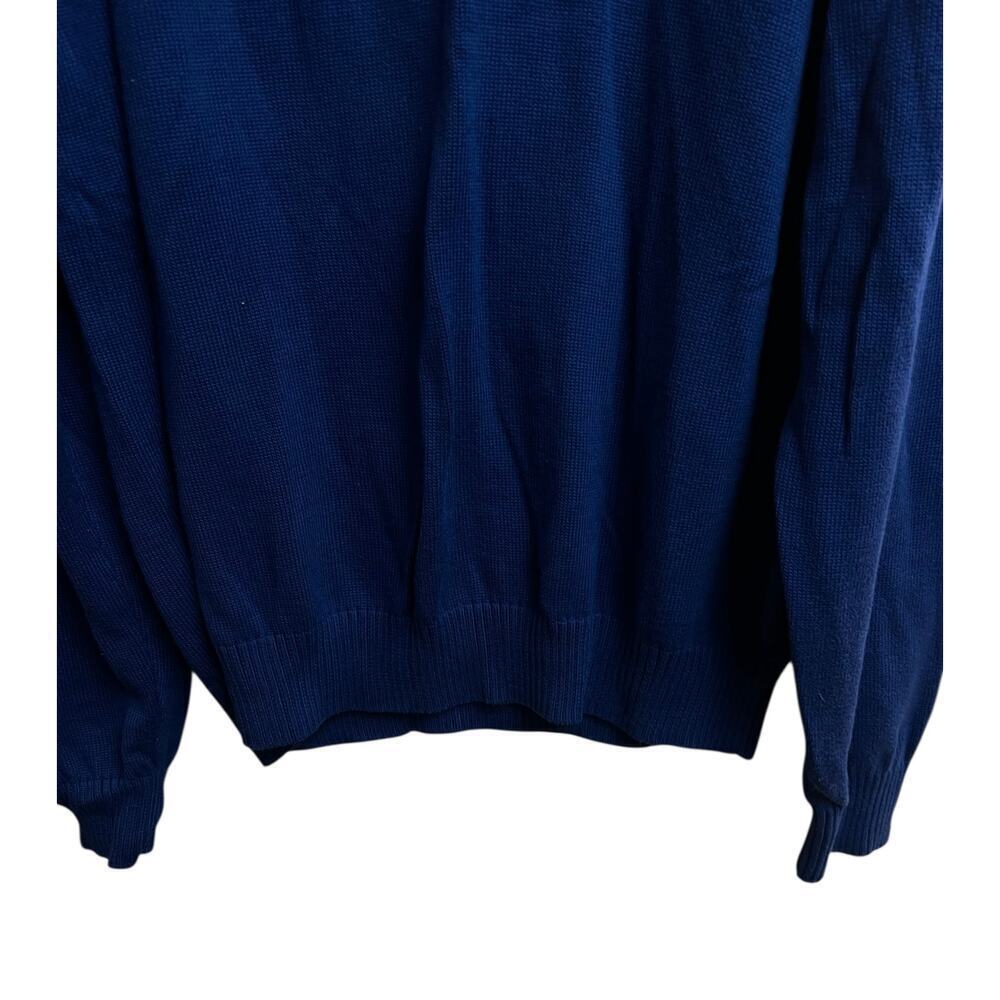 Brooks Brothers 346 Men's Quarter Zip Blue Sweater Supima Cotton Large - Picture 8 of 10